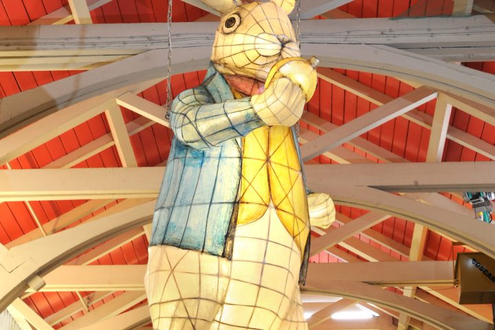 a building with a metal fence