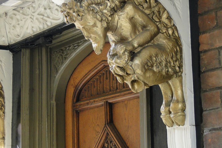 a glass door of a building